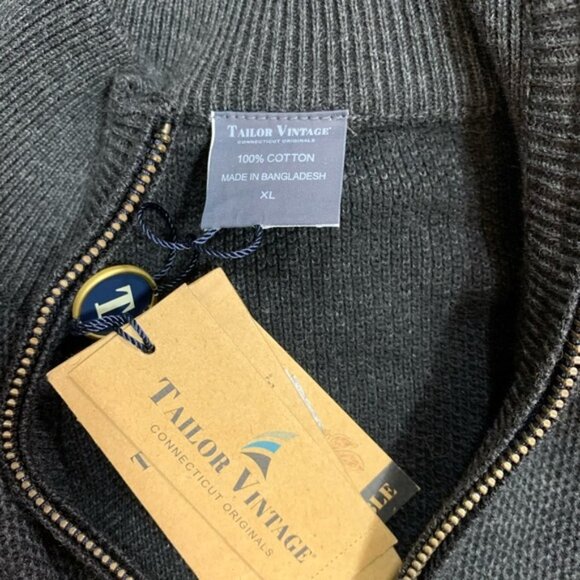 Tailor Vintage Birdseye Reversible 1/4 Zip Knit - Picture 3 of 5